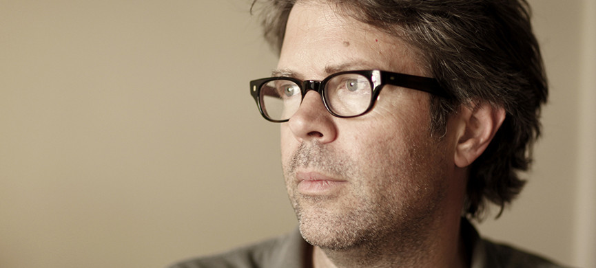 Writer Jonathan Franzen in his New York's apartment
