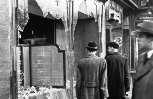 <p>Businesses and properties owned by Jews were the target of vicious Nazi mobs during a night of vandalism that is known as "Kristallnacht". (Photo by © Bettmann/CORBIS/Bettmann Archive)</p>