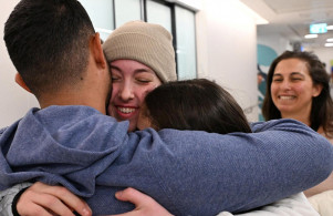 <p>Released Israeli hostage, Naama Levy, a soldier who was seized from her army base in southern Israel during the deadly October 7 2023 attack by Hamas, is reunited with loved ones after being released from captivity, at Beilinson Schneider complex in Petah Tikva, Israel, in a handout photo obtained by Reuters on January 25, 2025. Haim Zach/Government Press Office/Handout via REUTERS THIS IMAGE HAS BEEN SUPPLIED BY A THIRD PARTY</p>