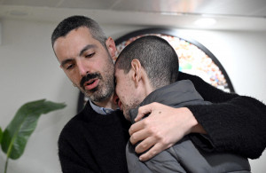 <p>Released hostage Or Levy, who was seized during the deadly October 7, 2023 attack by Hamas, embraces a loved one as he is reunited with his family at Sheba Medical Center in Ramat Gan, Israel, in a handout photo obtained by Reuters on February 8, 2025. Haim Zach/GPO/Handout via REUTERS THIS IMAGE HAS BEEN SUPPLIED BY A THIRD PARTY TPX IMAGES OF THE DAY</p>