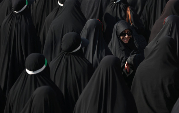 <p>Female members of Iranian militia forces (Basij) attend an anti-Israeli march in Tehran, Iran, January 10, 2025. Majid Asgaripour/WANA (West Asia News Agency) via REUTERS ATTENTION EDITORS - THIS PICTURE WAS PROVIDED BY A THIRD PARTY</p>