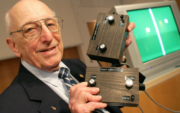 <p>German-American game developer Ralph Baer shows the prototype of the first games console which was invented by him during a press conference on the Games Convention Online in Leipzig, Germany in 2009. Baer died on Saturday. He was 92.</p>