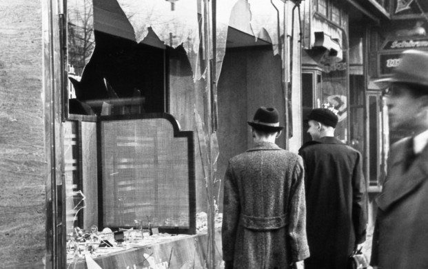 <p>Businesses and properties owned by Jews were the target of vicious Nazi mobs during a night of vandalism that is known as "Kristallnacht". (Photo by © Bettmann/CORBIS/Bettmann Archive)</p>