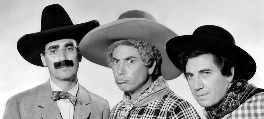 <p>1940 Marx Brothers in Go West</p>