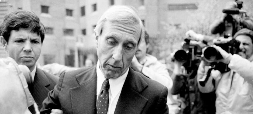 <p>FILE � Ivan Boesky leaves federal court in New York after pleading guilty to insider trading on April 24, 1987. Boesky, the brash financier who came to symbolize Wall Street greed as a central figure of the 1980s insider trading scandals, and who went to prison for his misdeeds, died on Monday, May 20, 2024. He was 87. (Marilynn K. Yee/The New York Times)</p>